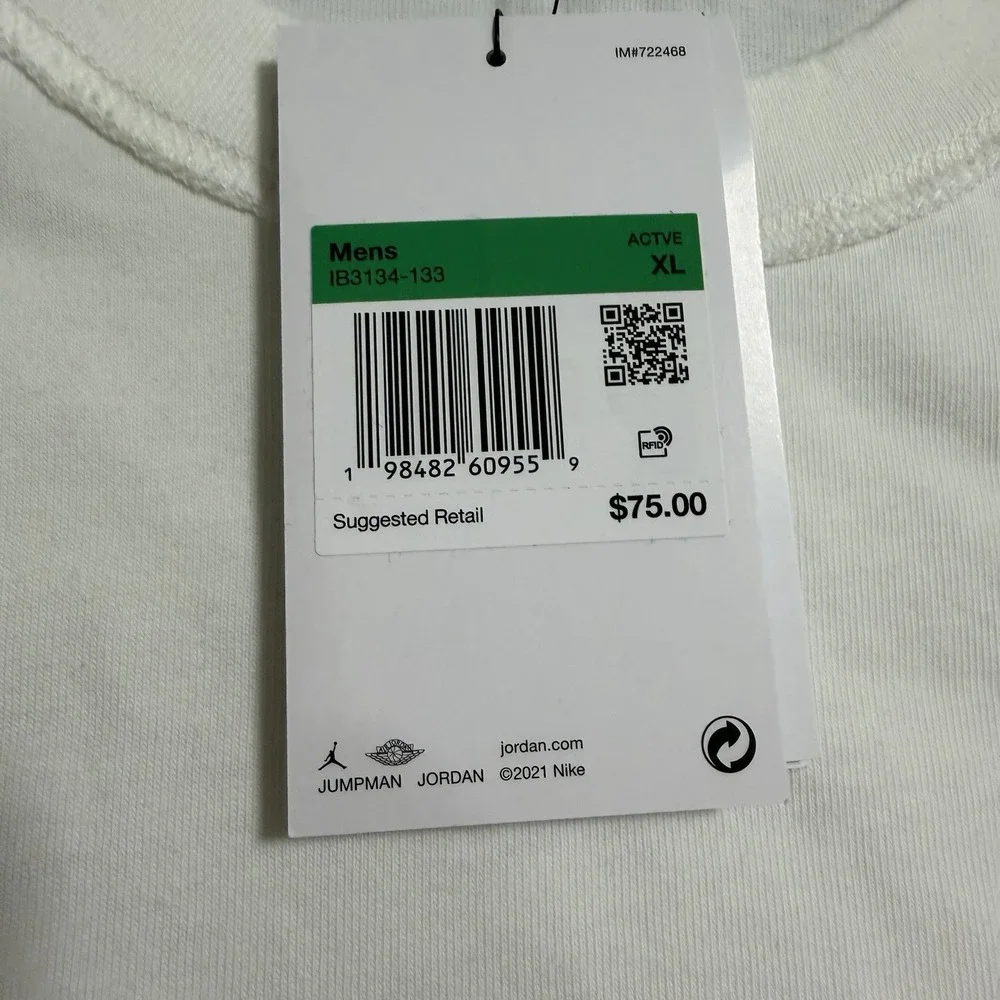 Nike Air Jordan Rare Air Distressed Long Sleeve Shirt Mens XL White IB3134-133